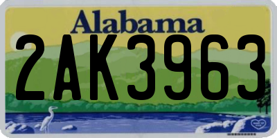 AL license plate 2AK3963
