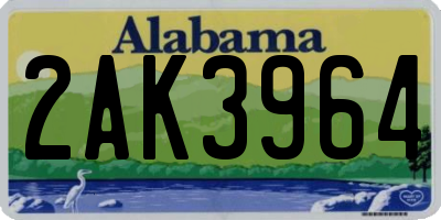 AL license plate 2AK3964