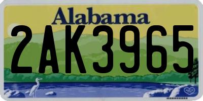 AL license plate 2AK3965
