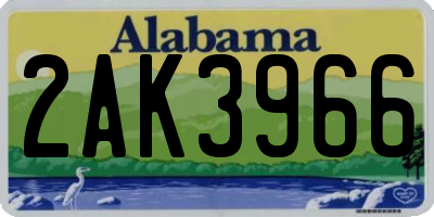 AL license plate 2AK3966