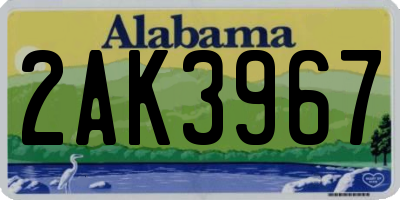 AL license plate 2AK3967
