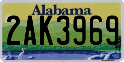 AL license plate 2AK3969
