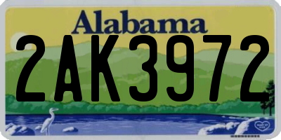 AL license plate 2AK3972