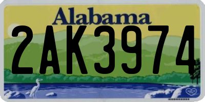 AL license plate 2AK3974