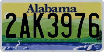 AL license plate 2AK3976