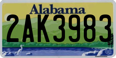 AL license plate 2AK3983