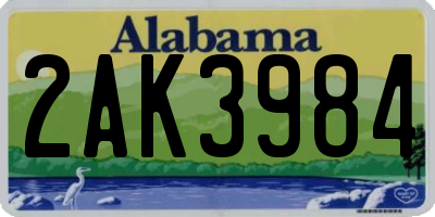 AL license plate 2AK3984