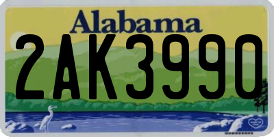 AL license plate 2AK3990