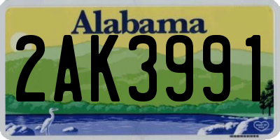 AL license plate 2AK3991