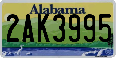 AL license plate 2AK3995