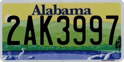 AL license plate 2AK3997
