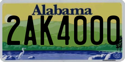 AL license plate 2AK4000