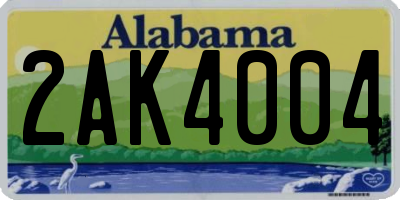AL license plate 2AK4004