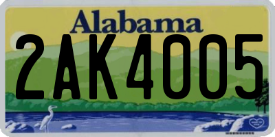 AL license plate 2AK4005