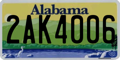 AL license plate 2AK4006