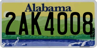 AL license plate 2AK4008