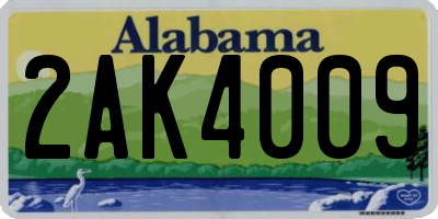 AL license plate 2AK4009