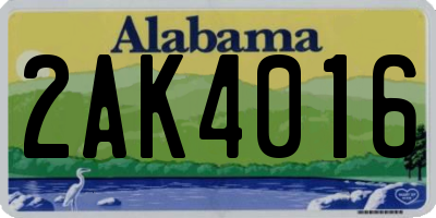 AL license plate 2AK4016