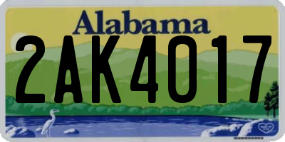 AL license plate 2AK4017