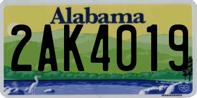 AL license plate 2AK4019