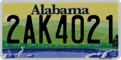 AL license plate 2AK4021
