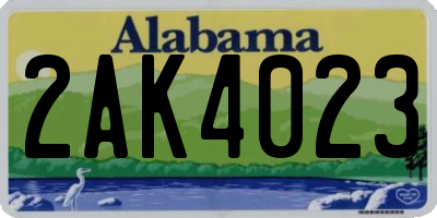 AL license plate 2AK4023