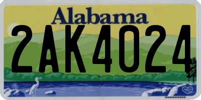 AL license plate 2AK4024