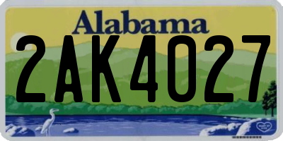 AL license plate 2AK4027