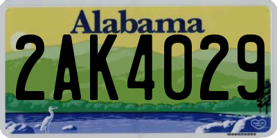 AL license plate 2AK4029