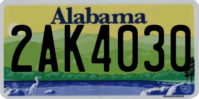 AL license plate 2AK4030