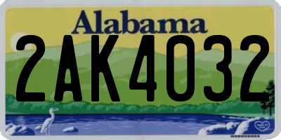 AL license plate 2AK4032