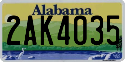 AL license plate 2AK4035