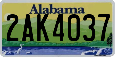 AL license plate 2AK4037