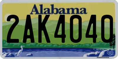 AL license plate 2AK4040