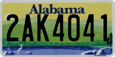 AL license plate 2AK4041