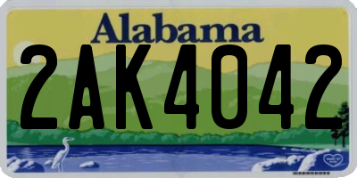 AL license plate 2AK4042
