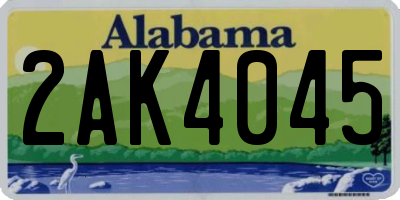 AL license plate 2AK4045