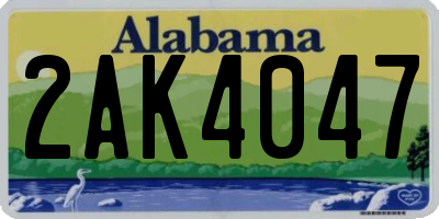 AL license plate 2AK4047