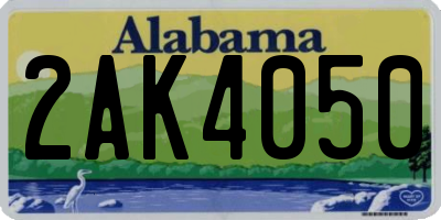 AL license plate 2AK4050