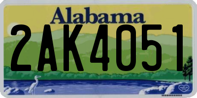 AL license plate 2AK4051