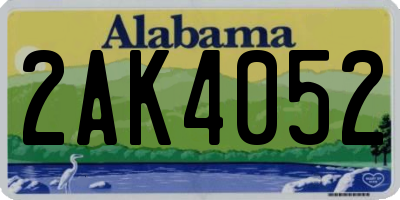 AL license plate 2AK4052