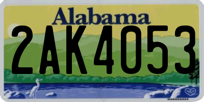 AL license plate 2AK4053