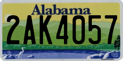 AL license plate 2AK4057