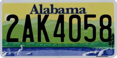 AL license plate 2AK4058