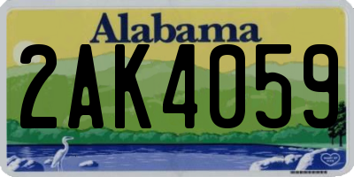 AL license plate 2AK4059