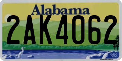 AL license plate 2AK4062