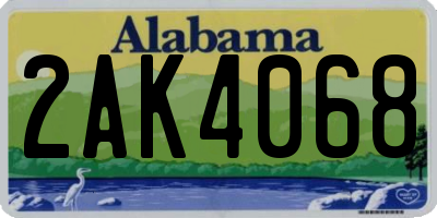 AL license plate 2AK4068