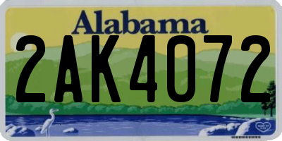 AL license plate 2AK4072