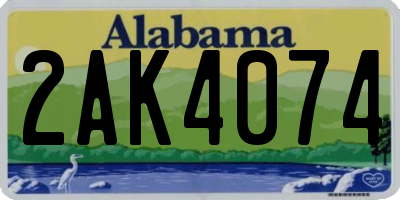 AL license plate 2AK4074