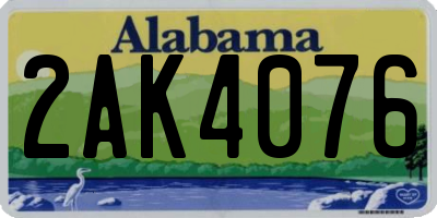AL license plate 2AK4076